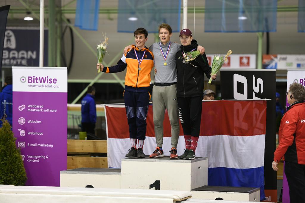 Olav Kooij pakte de zilveren medaille op de 3000 meter op NK schaatsen in Enschede. - Olav Kooij het schaatstalent van Nederland - Foto: Eric Gerrits
