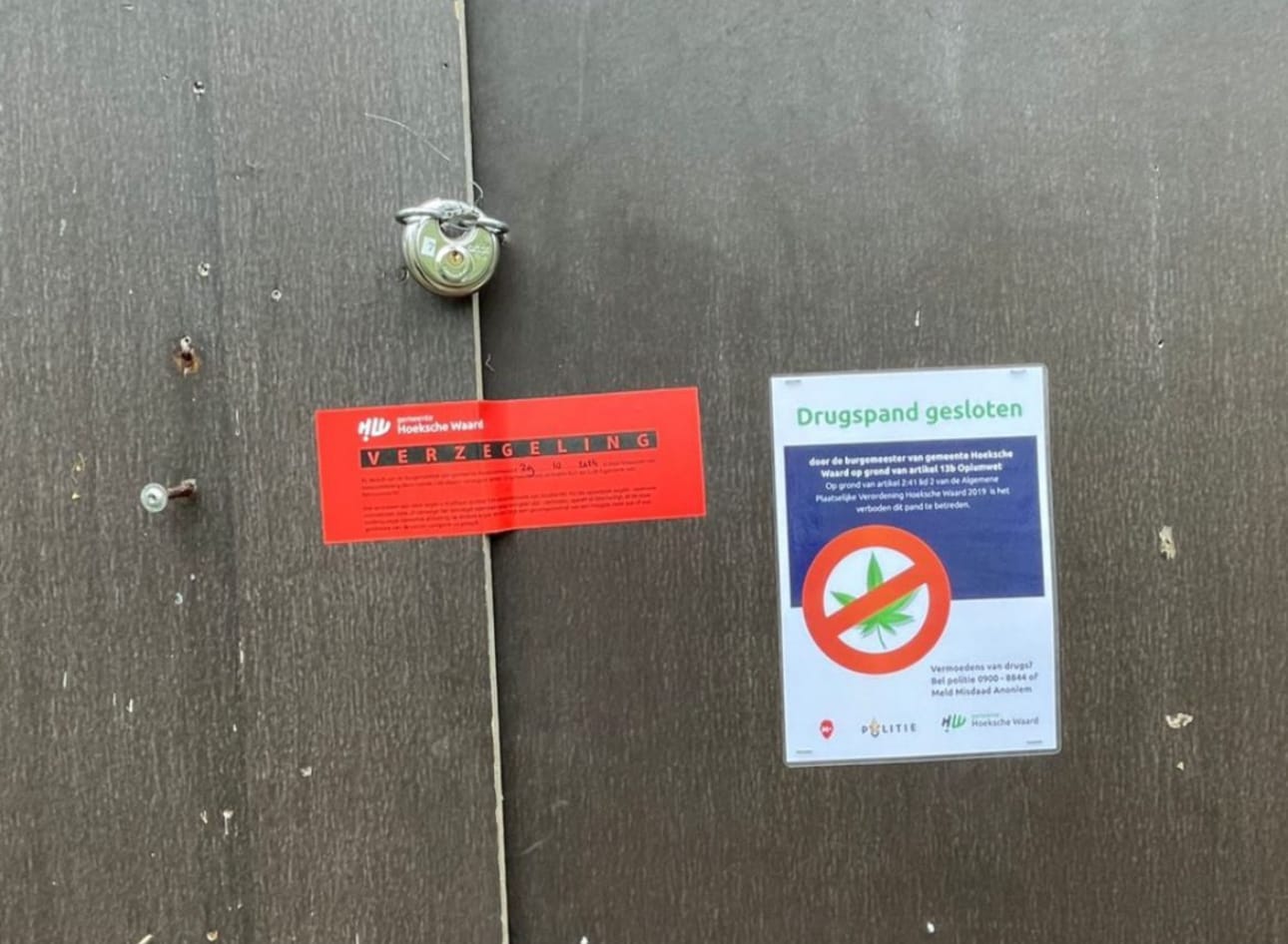Burgemeester Van Heijningen sluit schuur in buurtschap Zuidzijde na drugsvondst