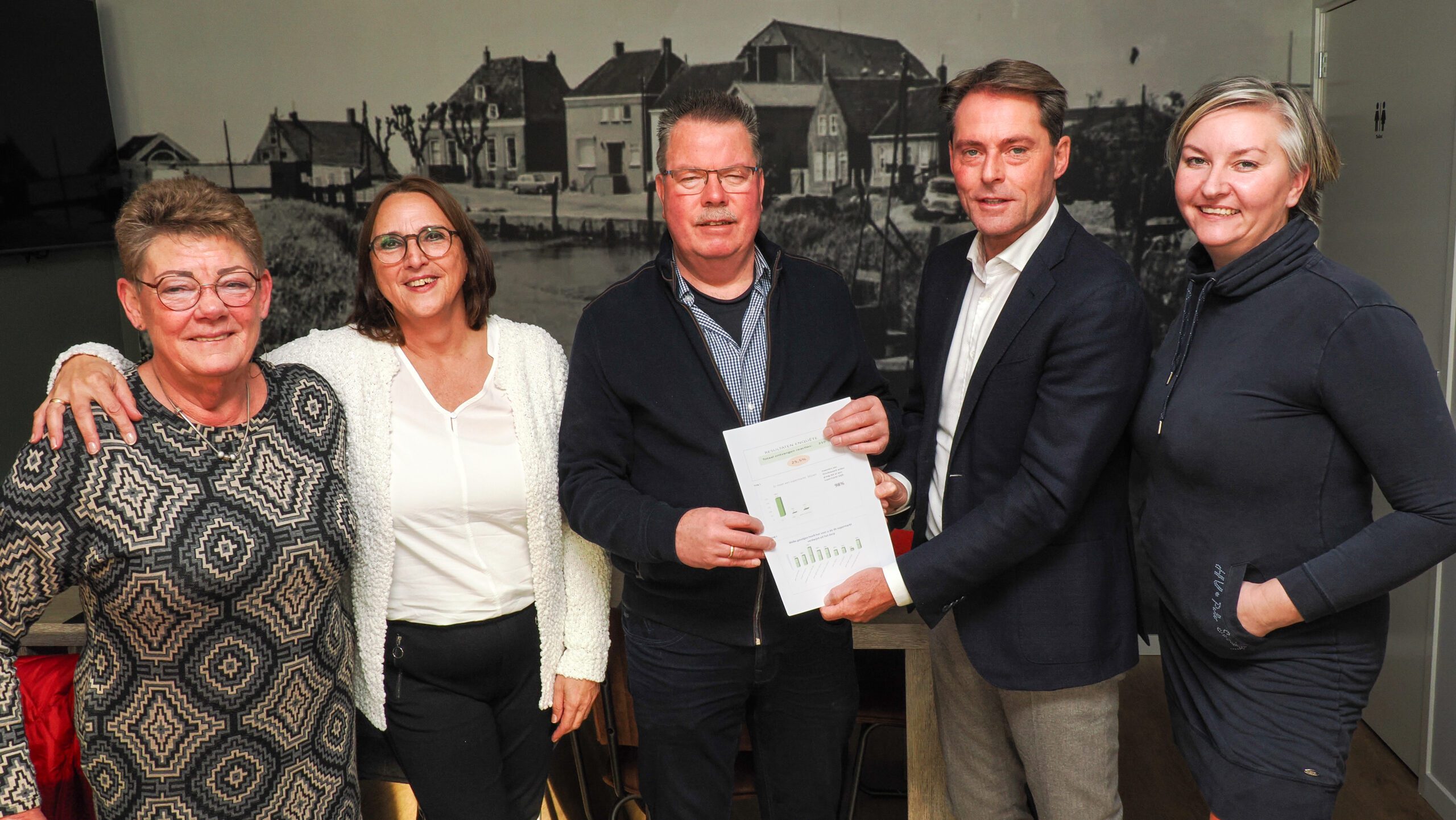 Dorpsvereniging Goudswaard overhandigt resultaten enquête aan wethouder Boogaard