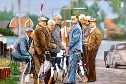 Eén van de fraaie nieuwe schilderijen van Ries Fiere, die momenteel in 't Weegje te zien zijn. (Foto: Arie Pieters/kunstcommissie.)