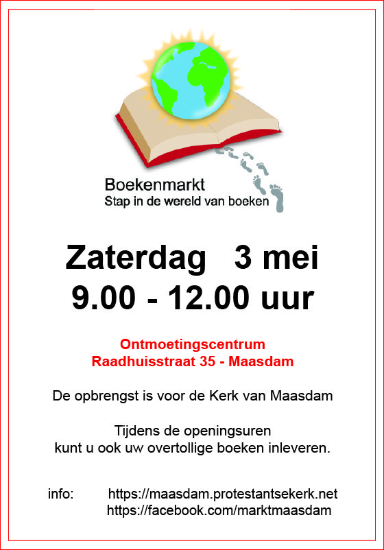 Boekenmarkt op 3 mei in Maasdam