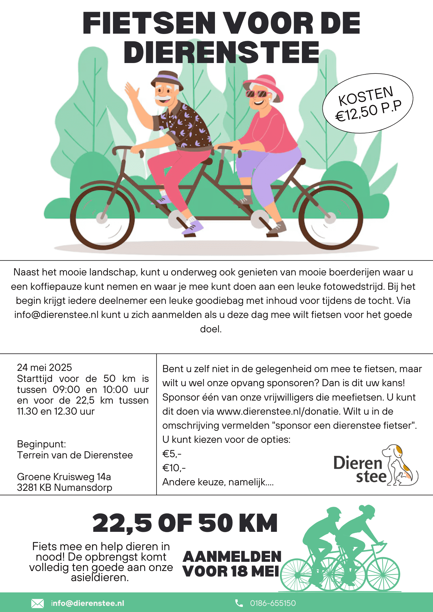 Fietstocht voor het goede doel: ‘Fietsen voor de Dierenstee’ op 24 mei