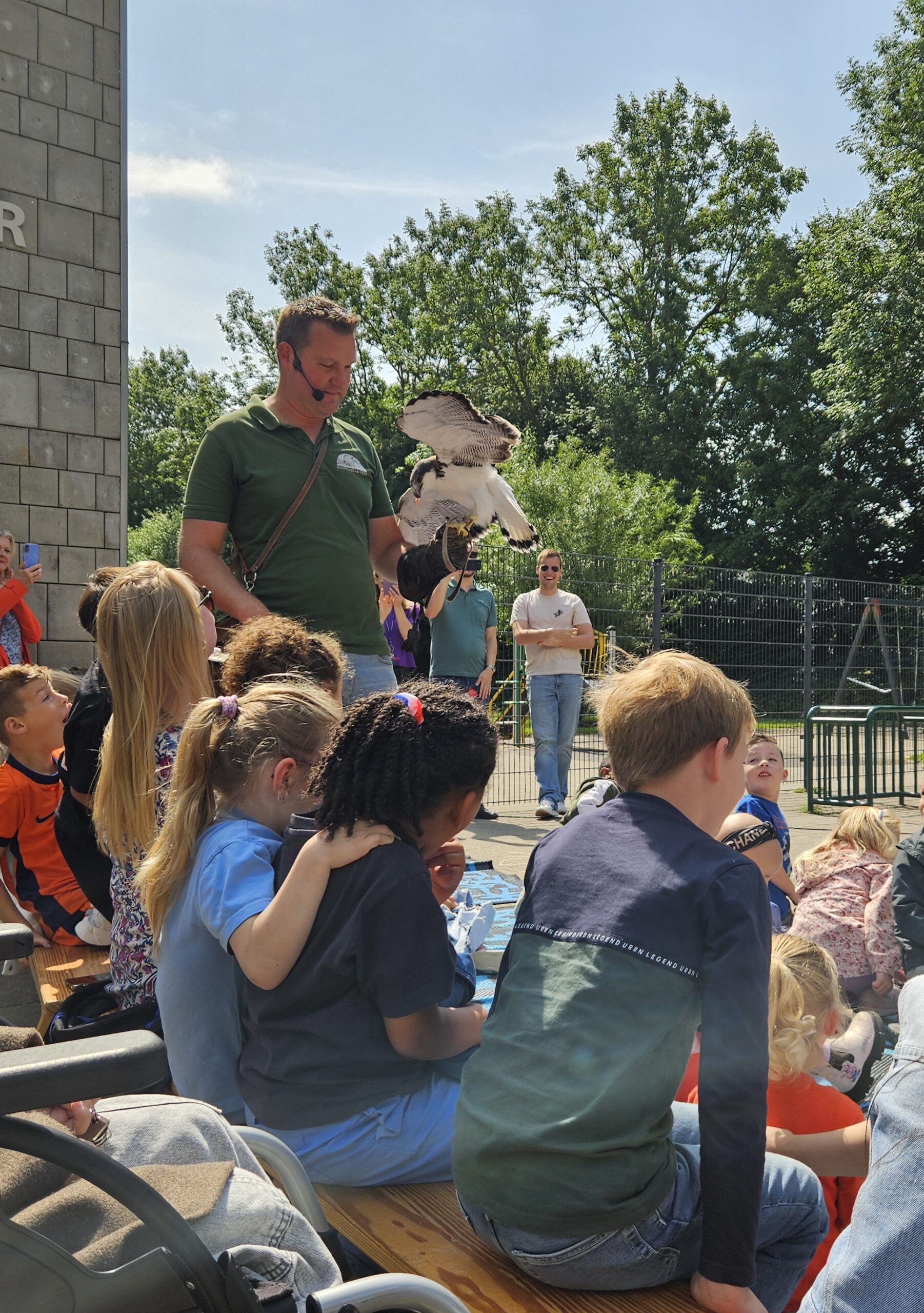 Feest in de lucht bij IKC het Anker: Spectaculaire roofvogelshow ter ere van 50-jarig jubileum