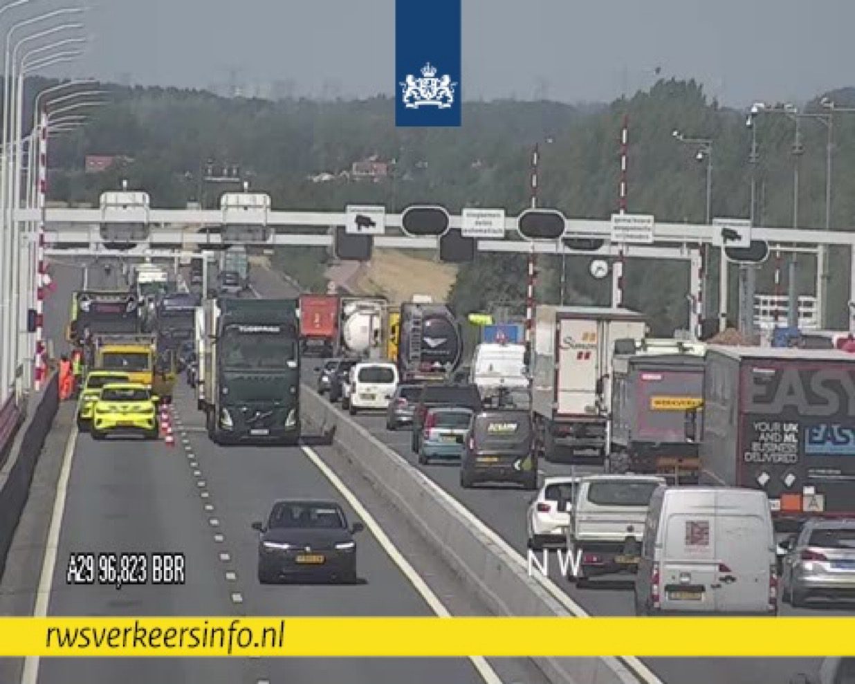 Update: Haringvlietbrug weer open na vervanging slagboom