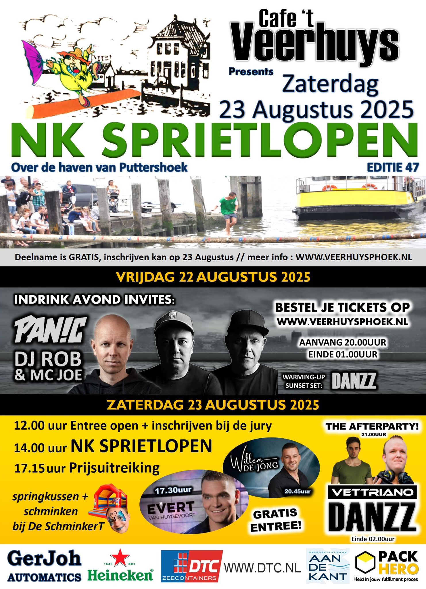 47e NK Sprietlopen: Spektakel boven (en in!) de haven van Puttershoek