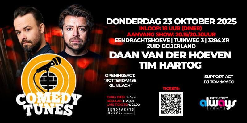 Comedyshow met Daan van der Hoeven & Tim Hartog in Zuid-Beijerland