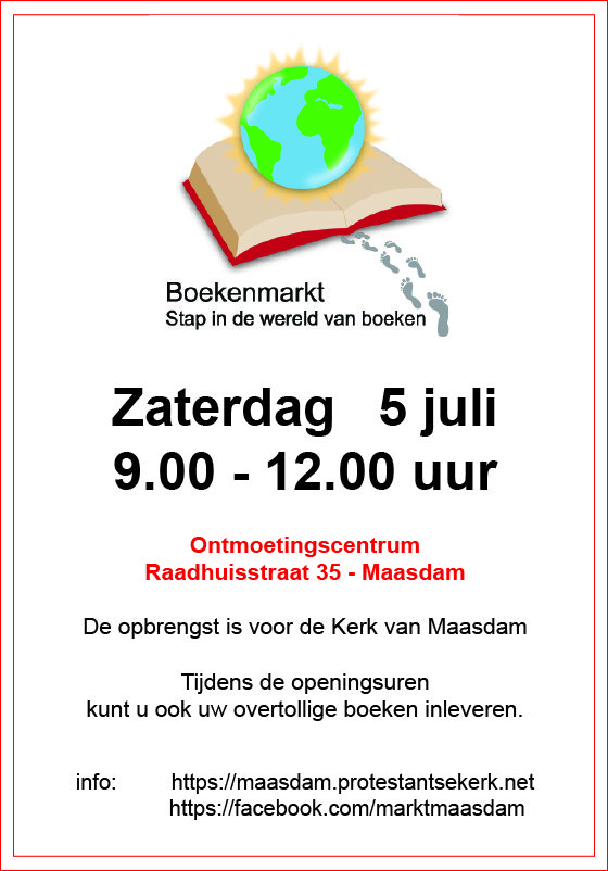 Boekenmarkt in Maasdam op 5 juli