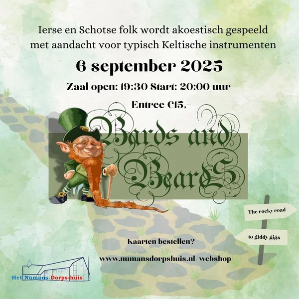 Bards en Beards op 6 september in het Numansdorpshuis