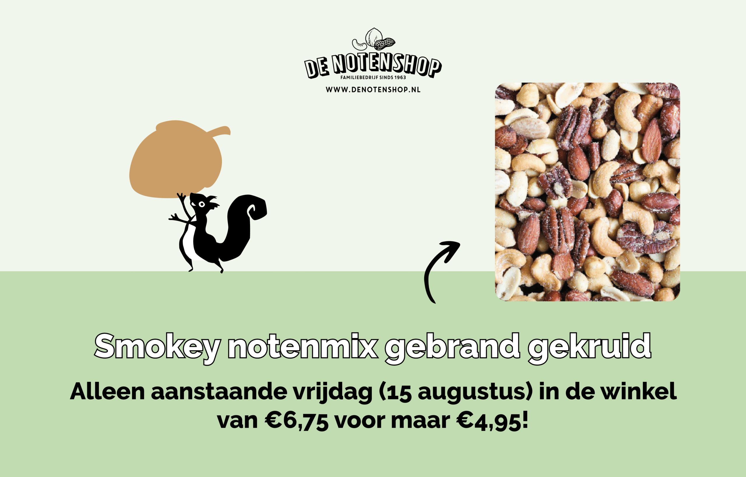 Een heerlijke, smokey notenmix in de aanbieding!