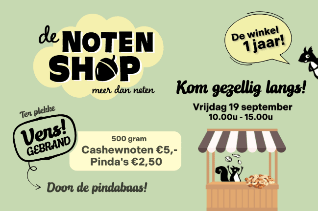 De Notenshop viert 1 jaar winkelplezier!