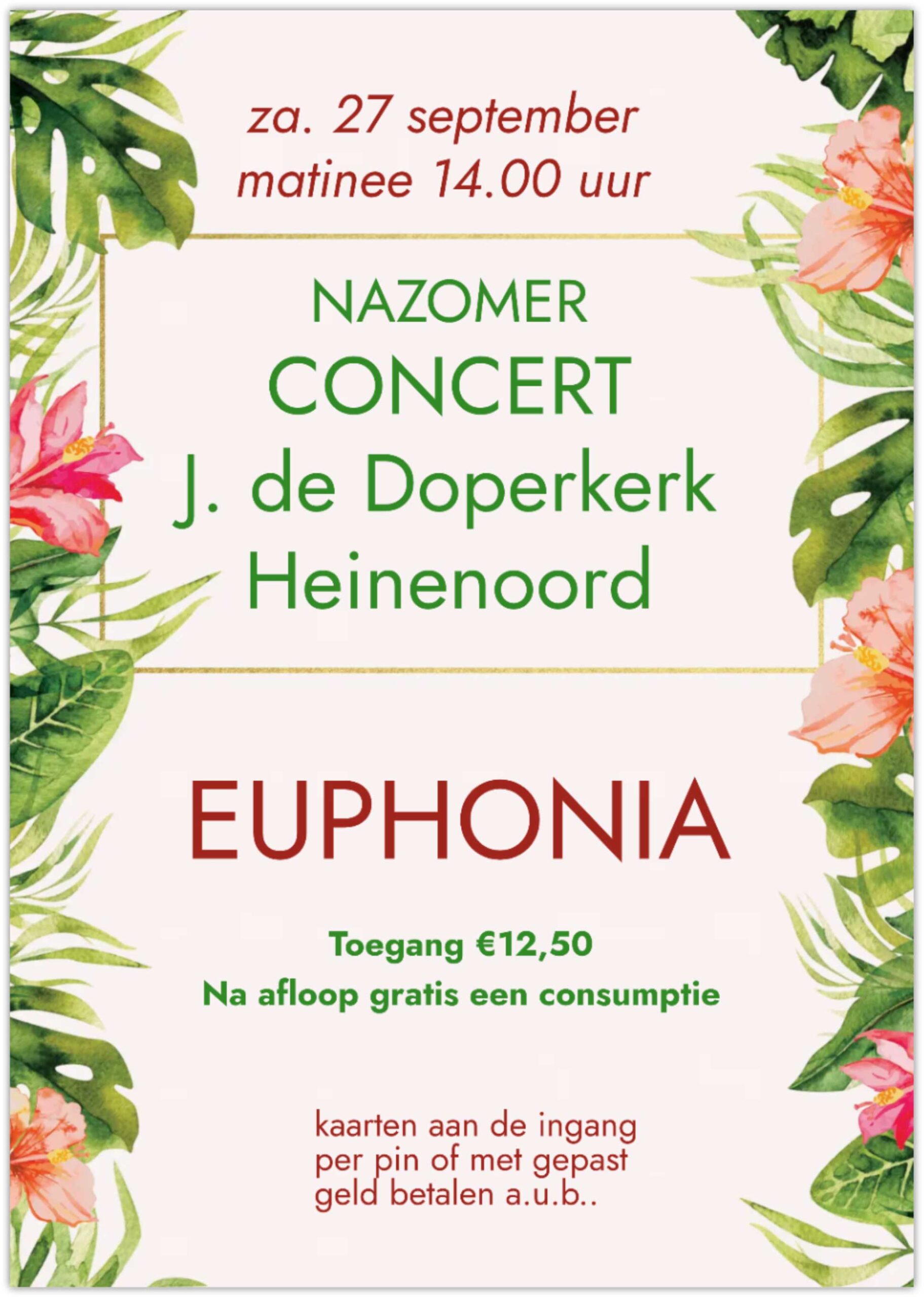 Nazomerconcert Euphonia in Heinenoord.