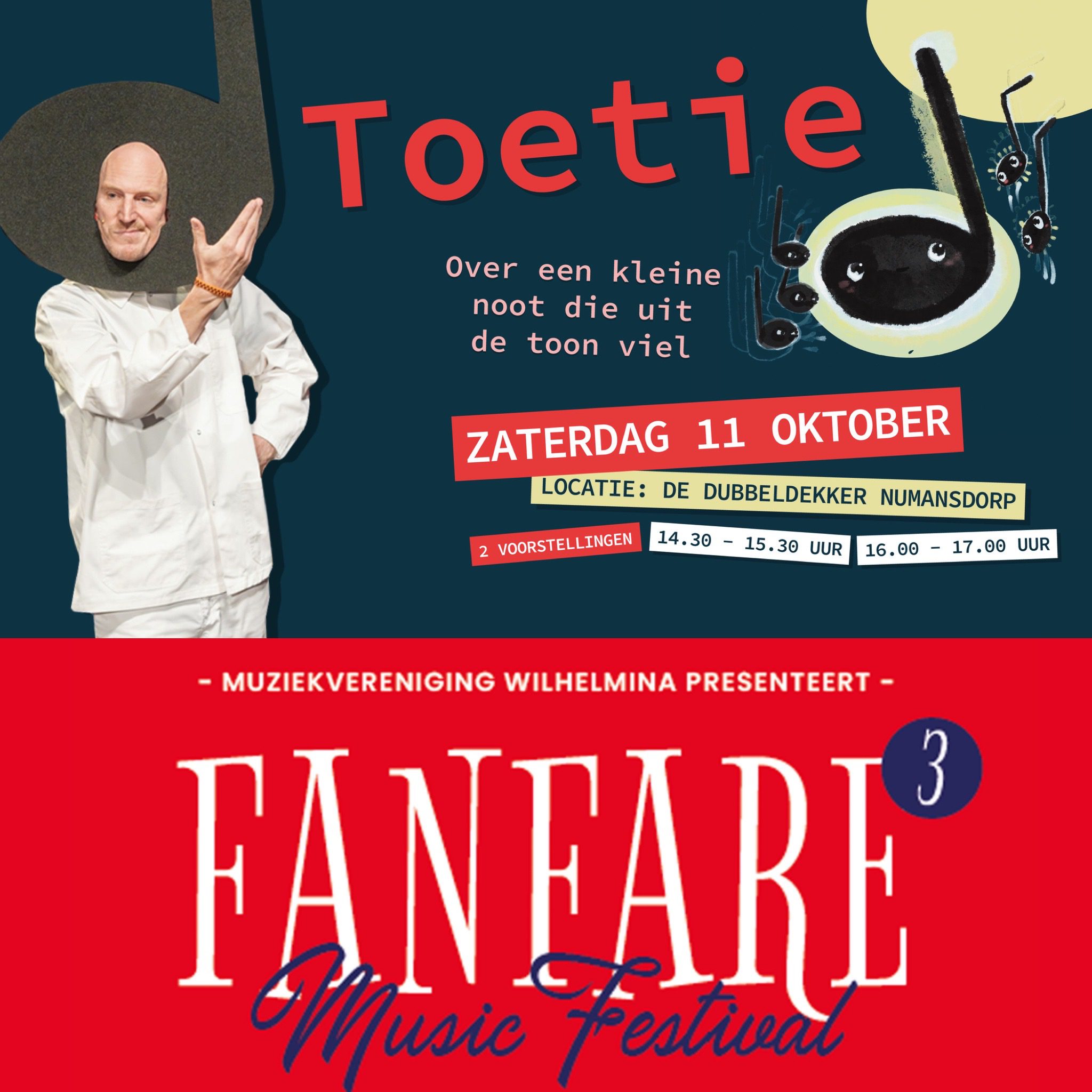Muzikale dag in Numansdorp: Toetie en Fanfare³ Music Festival