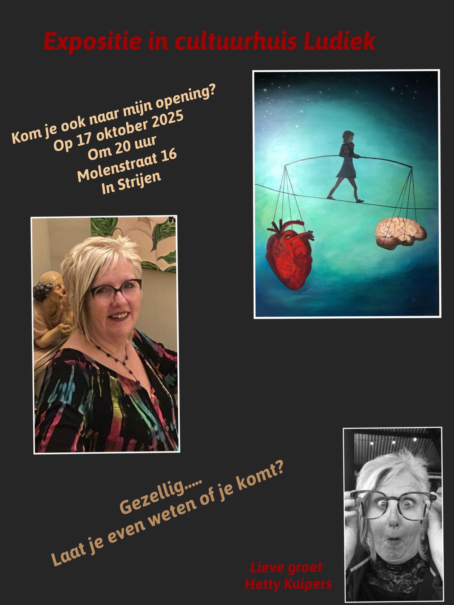 Hetty Kuipers toont haar schilderijen in Ludiek