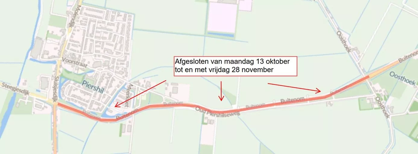 Werkzaamheden voor veiligere inrichting Buitenom Nieuw-Beijerland, Piershil