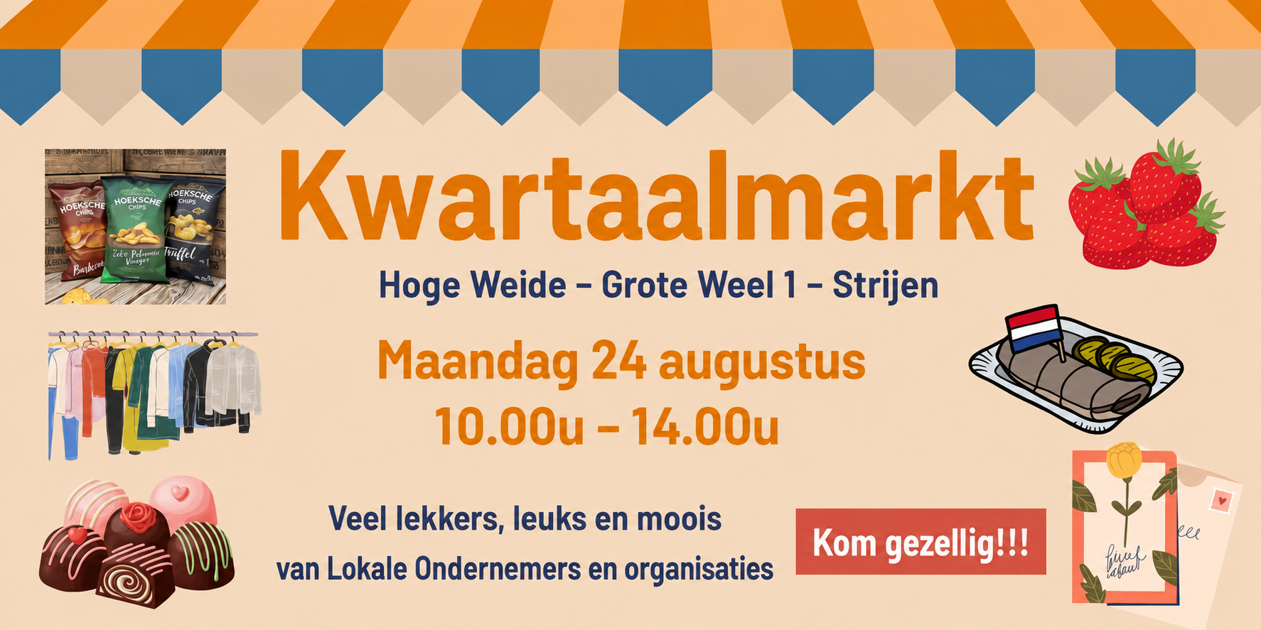 Kwartaalmarkt in de Hoge Weide in Strijen
