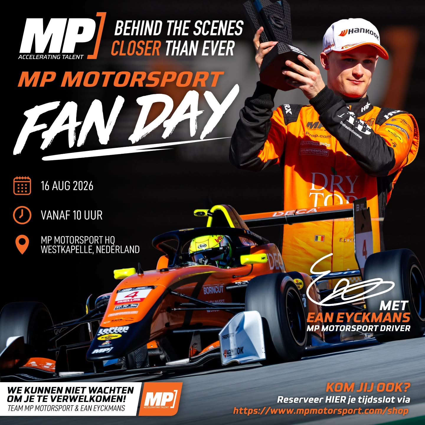 MP Motorsport opent zondag deuren in Westmaas tijdens Fan Day