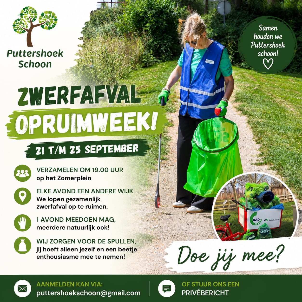 Puttershoek Schoon organiseert Opruimweek tegen zwerfafval