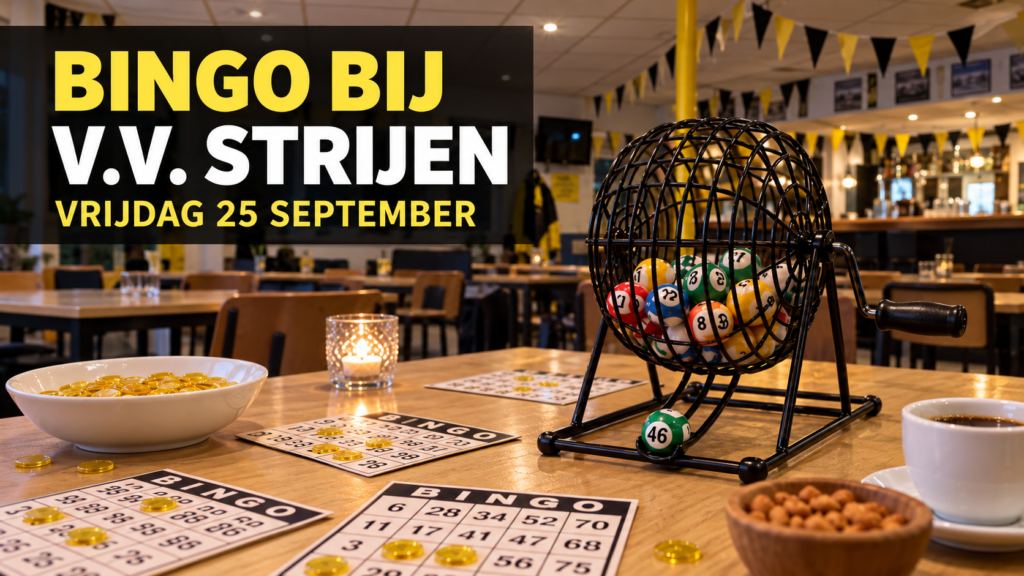 Bingoavond bij v.v. Strijen op vrijdag 25 september