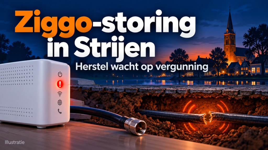 Groot deel van Strijen al dagen getroffen door Ziggo-storing: herstel wacht op vergunning